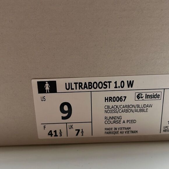 ADIDAS ULTRABOOST 1.0 black running SHOES HR0067 NEW in Box Women‎ Size 9w - Picture 9 of 9
